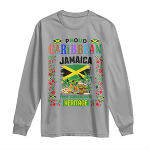 Proud Caribbean Jamaica Heritage Long Sleeve Shirt Jamaican Roots and Island Culture TS02 Sport Gray Print Your Wear