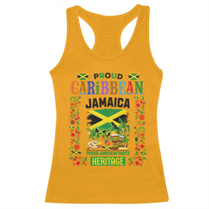 Proud Caribbean Jamaica Heritage Racerback Tank Top Jamaican Roots and Island Culture TS02 Gold Print Your Wear