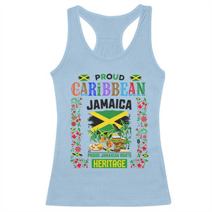 Proud Caribbean Jamaica Heritage Racerback Tank Top Jamaican Roots and Island Culture TS02 Light Blue Print Your Wear