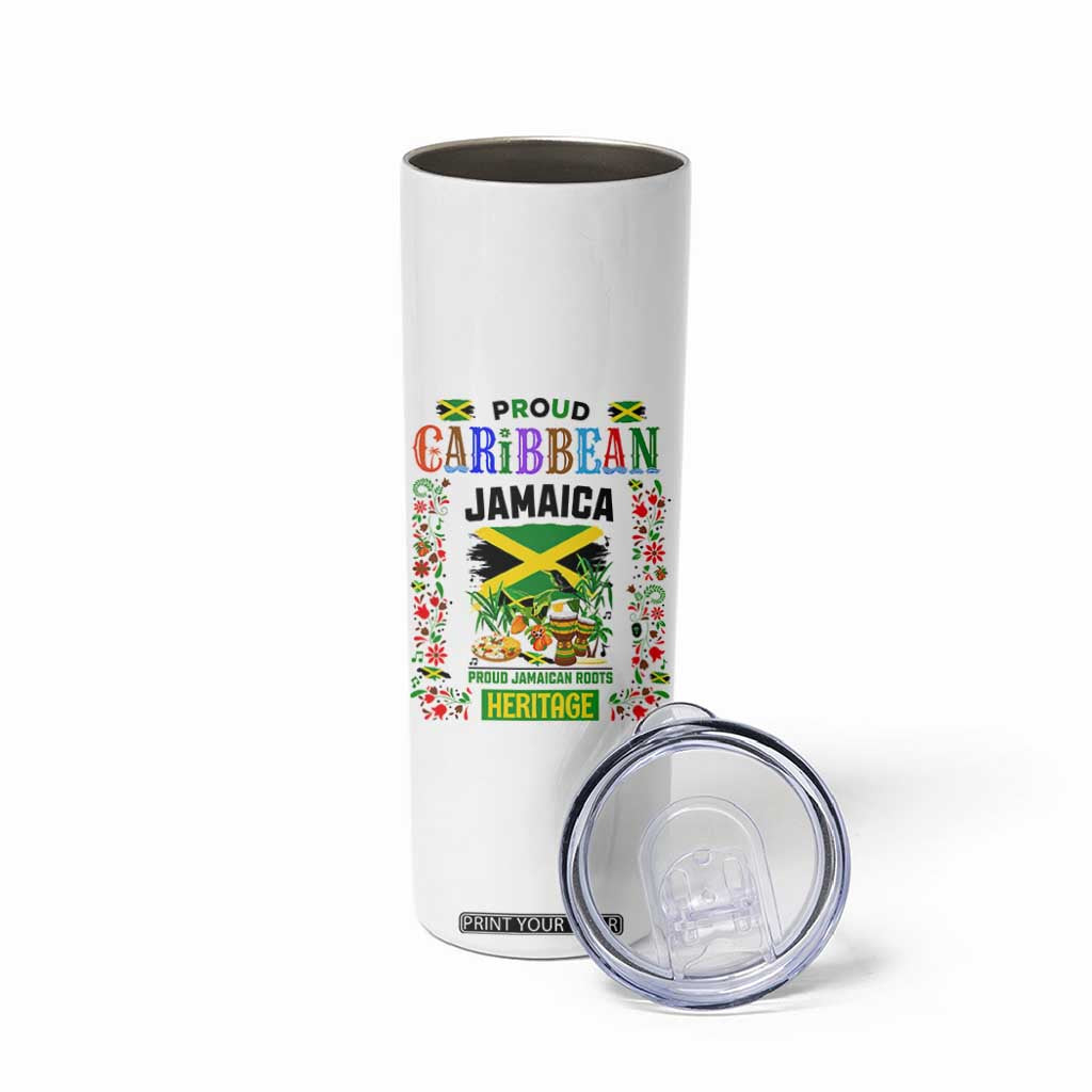 Proud Caribbean Jamaica Heritage Skinny Tumbler Jamaican Roots and Island Culture TS02 Print Your Wear