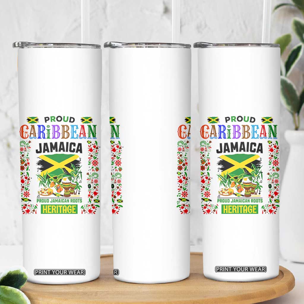 Proud Caribbean Jamaica Heritage Skinny Tumbler Jamaican Roots and Island Culture TS02 Print Your Wear
