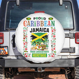 Proud Caribbean Jamaica Heritage Spare Tire Cover Jamaican Roots and Island Culture TS02 No hole White Print Your Wear