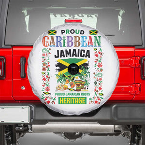 Proud Caribbean Jamaica Heritage Spare Tire Cover Jamaican Roots and Island Culture TS02 White Print Your Wear