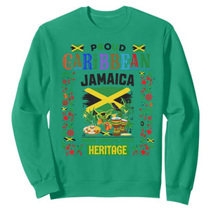 Proud Caribbean Jamaica Heritage Sweatshirt Jamaican Roots and Island Culture TS02 Irish Green Print Your Wear