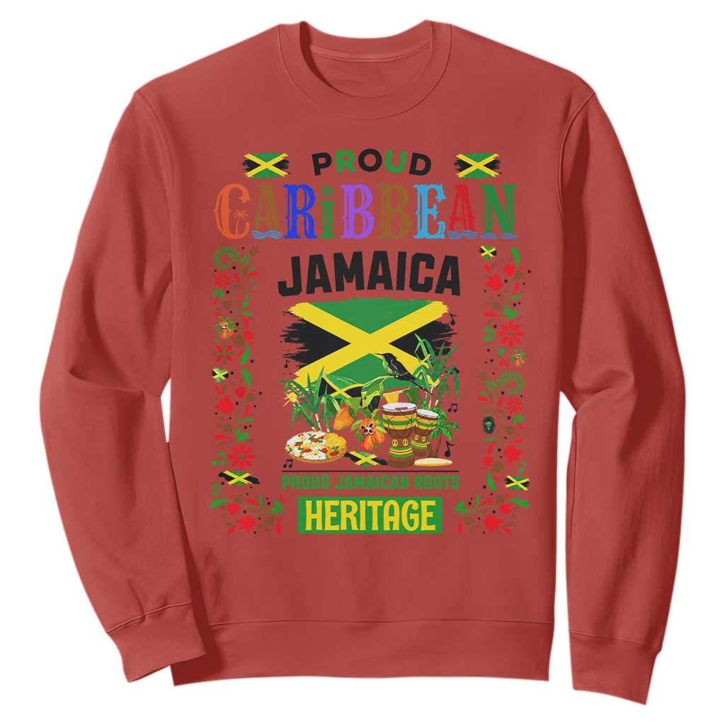 Proud Caribbean Jamaica Heritage Sweatshirt Jamaican Roots and Island Culture TS02 Red Print Your Wear