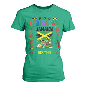 Proud Caribbean Jamaica Heritage T Shirt For Women Jamaican Roots and Island Culture TS02 Irish Green Print Your Wear