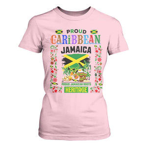 Proud Caribbean Jamaica Heritage T Shirt For Women Jamaican Roots and Island Culture TS02 Light Pink Print Your Wear