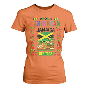 Proud Caribbean Jamaica Heritage T Shirt For Women Jamaican Roots and Island Culture TS02 Orange Print Your Wear