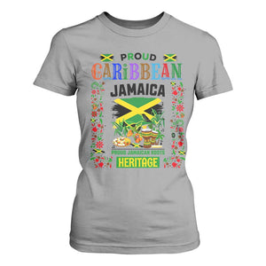 Proud Caribbean Jamaica Heritage T Shirt For Women Jamaican Roots and Island Culture TS02 Sport Gray Print Your Wear