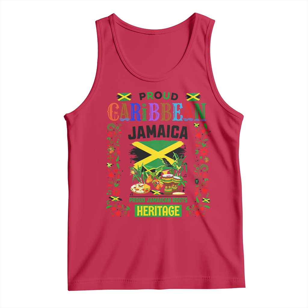 Proud Caribbean Jamaica Heritage Tank Top Jamaican Roots and Island Culture TS02 Red Print Your Wear