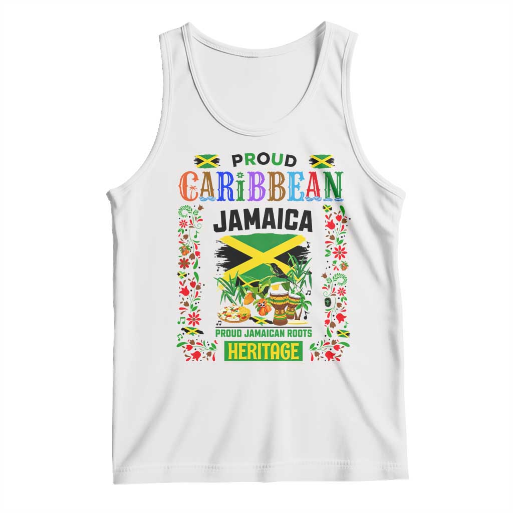 Proud Caribbean Jamaica Heritage Tank Top Jamaican Roots and Island Culture TS02 White Print Your Wear