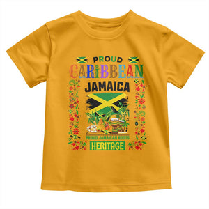 Proud Caribbean Jamaica Heritage Toddler T Shirt Jamaican Roots and Island Culture TS02 Gold Print Your Wear