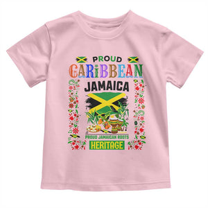 Proud Caribbean Jamaica Heritage Toddler T Shirt Jamaican Roots and Island Culture TS02 Light Pink Print Your Wear