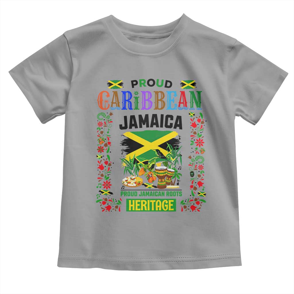 Proud Caribbean Jamaica Heritage Toddler T Shirt Jamaican Roots and Island Culture TS02 Sport Gray Print Your Wear
