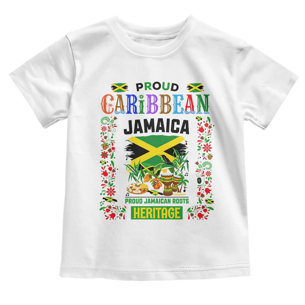 Proud Caribbean Jamaica Heritage Toddler T Shirt Jamaican Roots and Island Culture TS02 White Print Your Wear