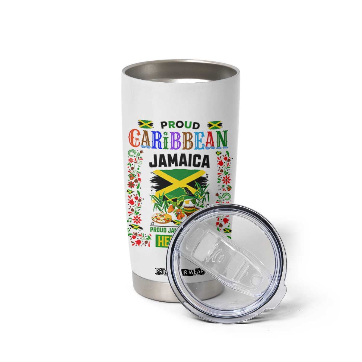 Proud Caribbean Jamaica Heritage Tumbler Cup Jamaican Roots and Island Culture TS02 Print Your Wear