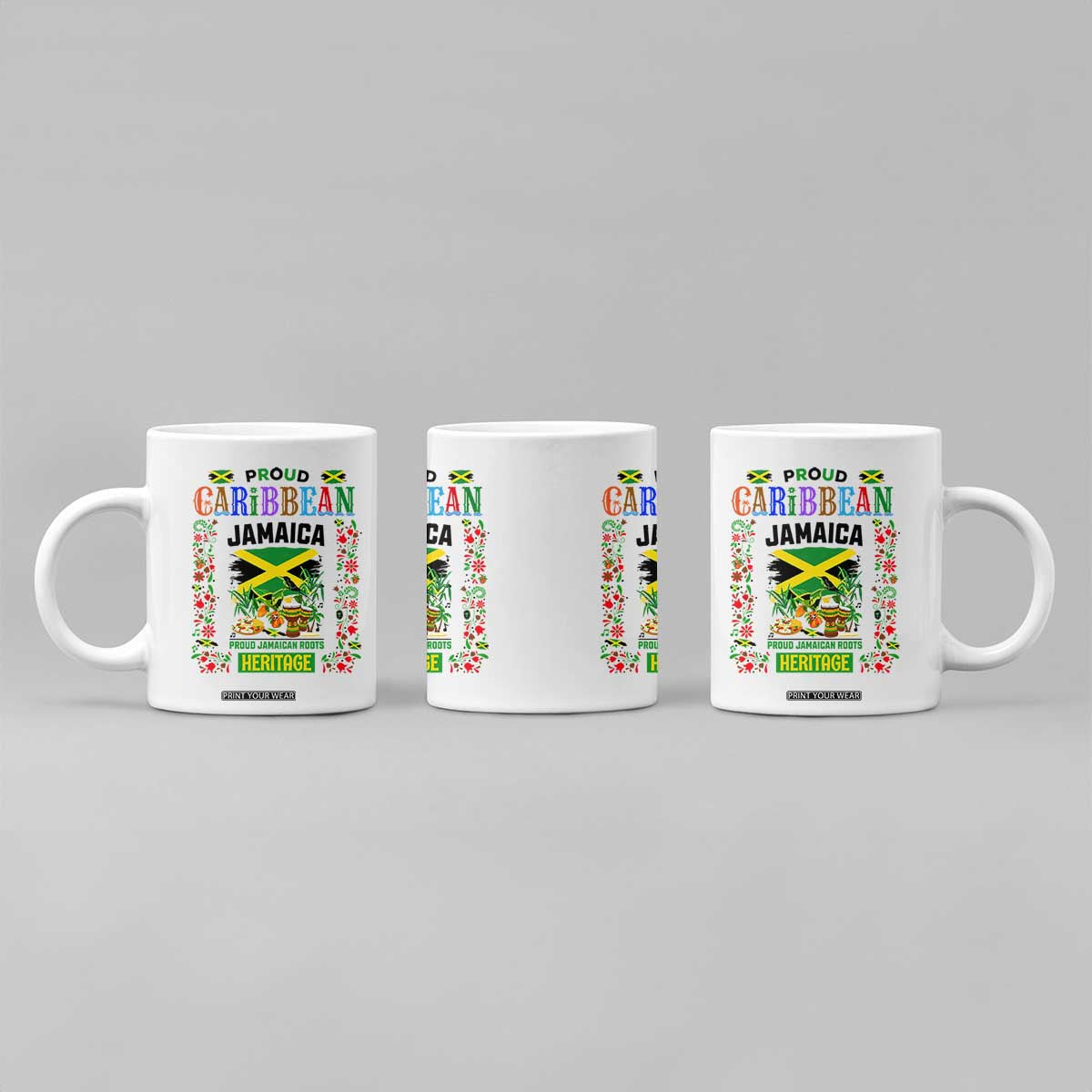 Proud Caribbean Jamaica Heritage Coffee Mug Jamaican Roots and Island Culture TS02 Print Your Wear
