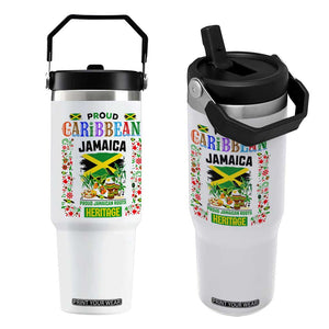 Proud Caribbean Jamaica Heritage Flip Straw Tumbler Jamaican Roots and Island Culture TS02 One Size: 30 oz White Print Your Wear