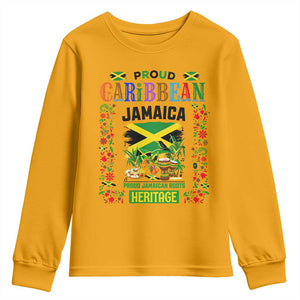 Proud Caribbean Jamaica Heritage Youth Sweatshirt Jamaican Roots and Island Culture TS02 Gold Print Your Wear