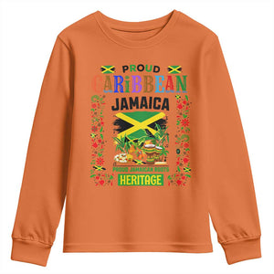 Proud Caribbean Jamaica Heritage Youth Sweatshirt Jamaican Roots and Island Culture TS02 Orange Print Your Wear