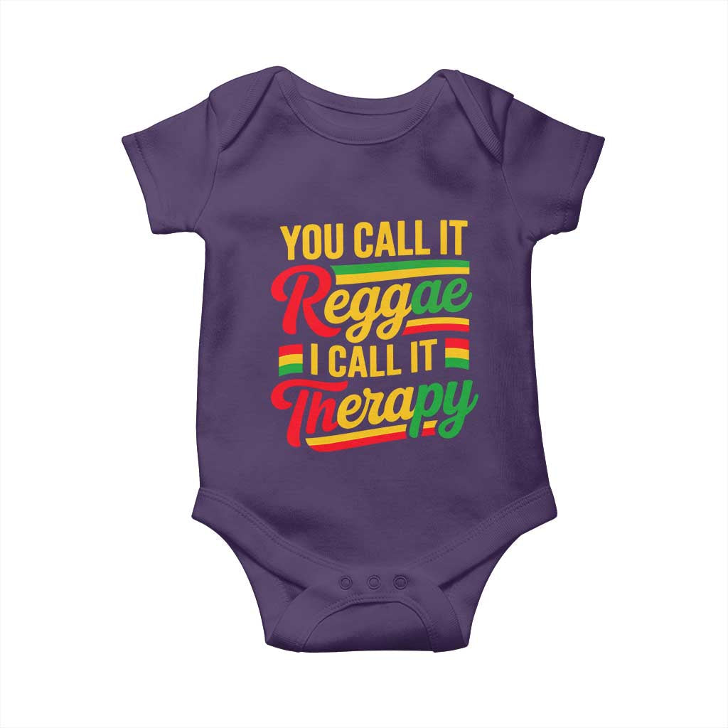 You Call It Reggae I Call It Therapy Baby Onesie Emotional Jamaican Rasta Music Lovers TS02 Purple Print Your Wear