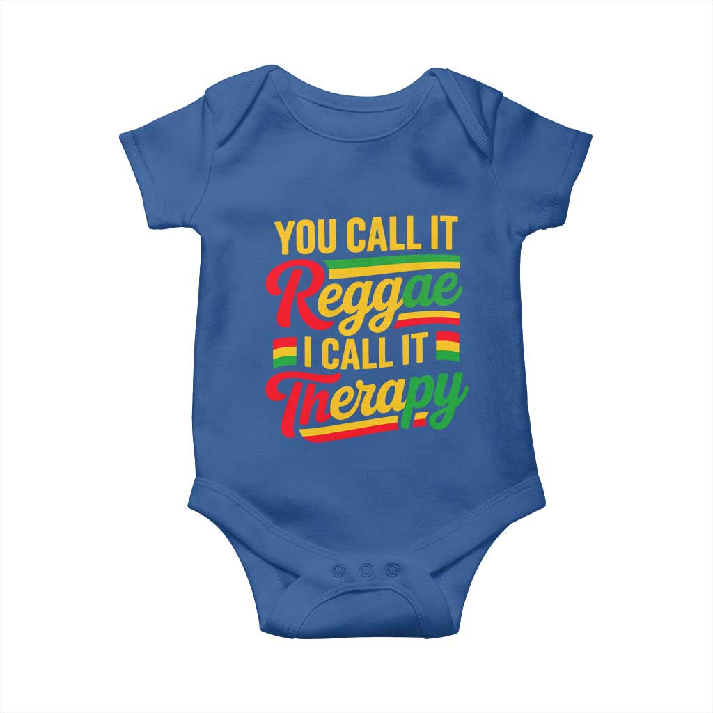 You Call It Reggae I Call It Therapy Baby Onesie Emotional Jamaican Rasta Music Lovers TS02 Royal Blue Print Your Wear