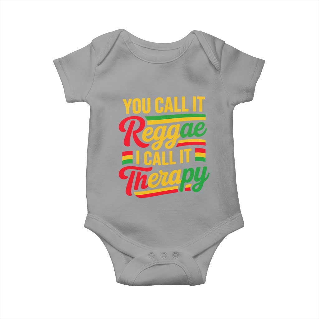 You Call It Reggae I Call It Therapy Baby Onesie Emotional Jamaican Rasta Music Lovers TS02 Sport Gray Print Your Wear