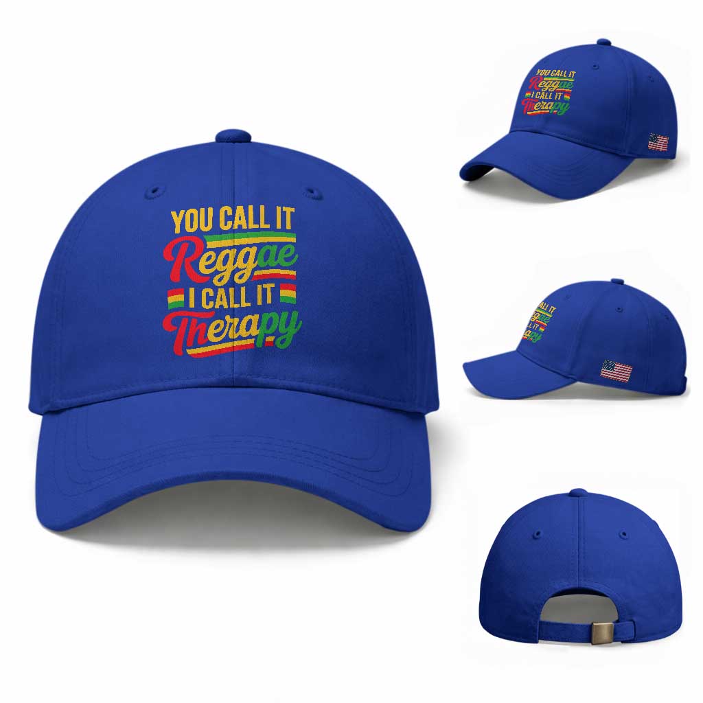 You Call It Reggae I Call It Therapy Baseball Cap Emotional Jamaican Rasta Music Lovers TS02 Baseball Cap Universal Fit Royal Blue Print Your Wear