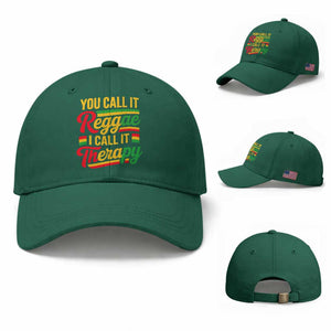 You Call It Reggae I Call It Therapy Baseball Cap Emotional Jamaican Rasta Music Lovers TS02 Baseball Cap Universal Fit Irish Green Print Your Wear