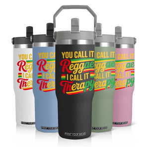 You Call It Reggae I Call It Therapy Flip Straw Tumbler Emotional Jamaican Rasta Music Lovers TS02 Print Your Wear