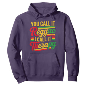 You Call It Reggae I Call It Therapy Hoodie Emotional Jamaican Rasta Music Lovers TS02 Purple Print Your Wear