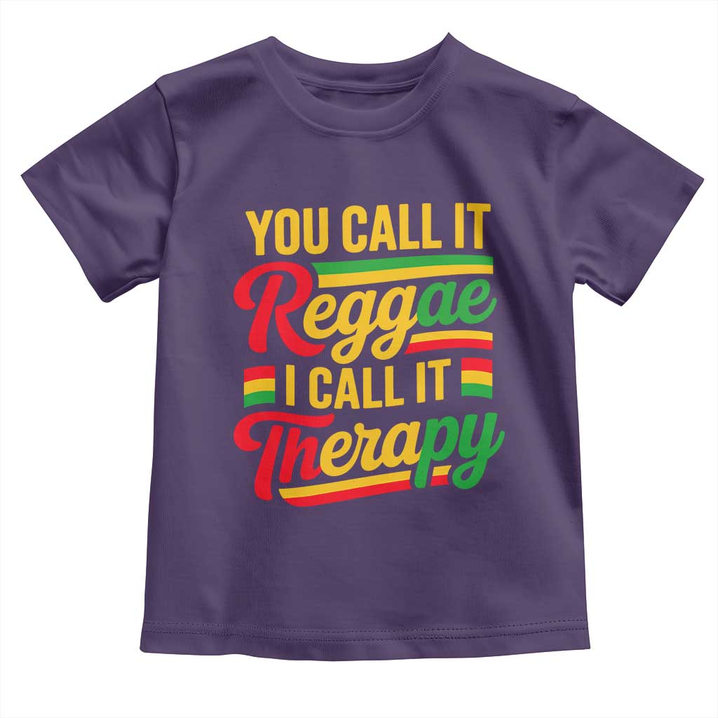 You Call It Reggae I Call It Therapy Toddler T Shirt Emotional Jamaican Rasta Music Lovers TS02 Purple Print Your Wear