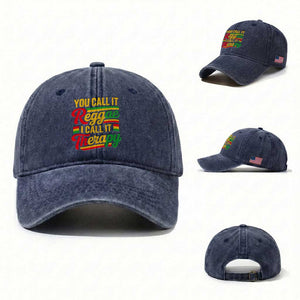 You Call It Reggae I Call It Therapy Washed Cotton Baseball Cap Emotional Jamaican Rasta Music Lovers TS02 Washed Cap Universal Fit Navy Print Your Wear