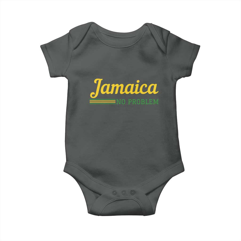 Jamaica No Problem Baby Onesie Classic Island Motto and Caribbean Vacation TS02 Dark Heather Print Your Wear
