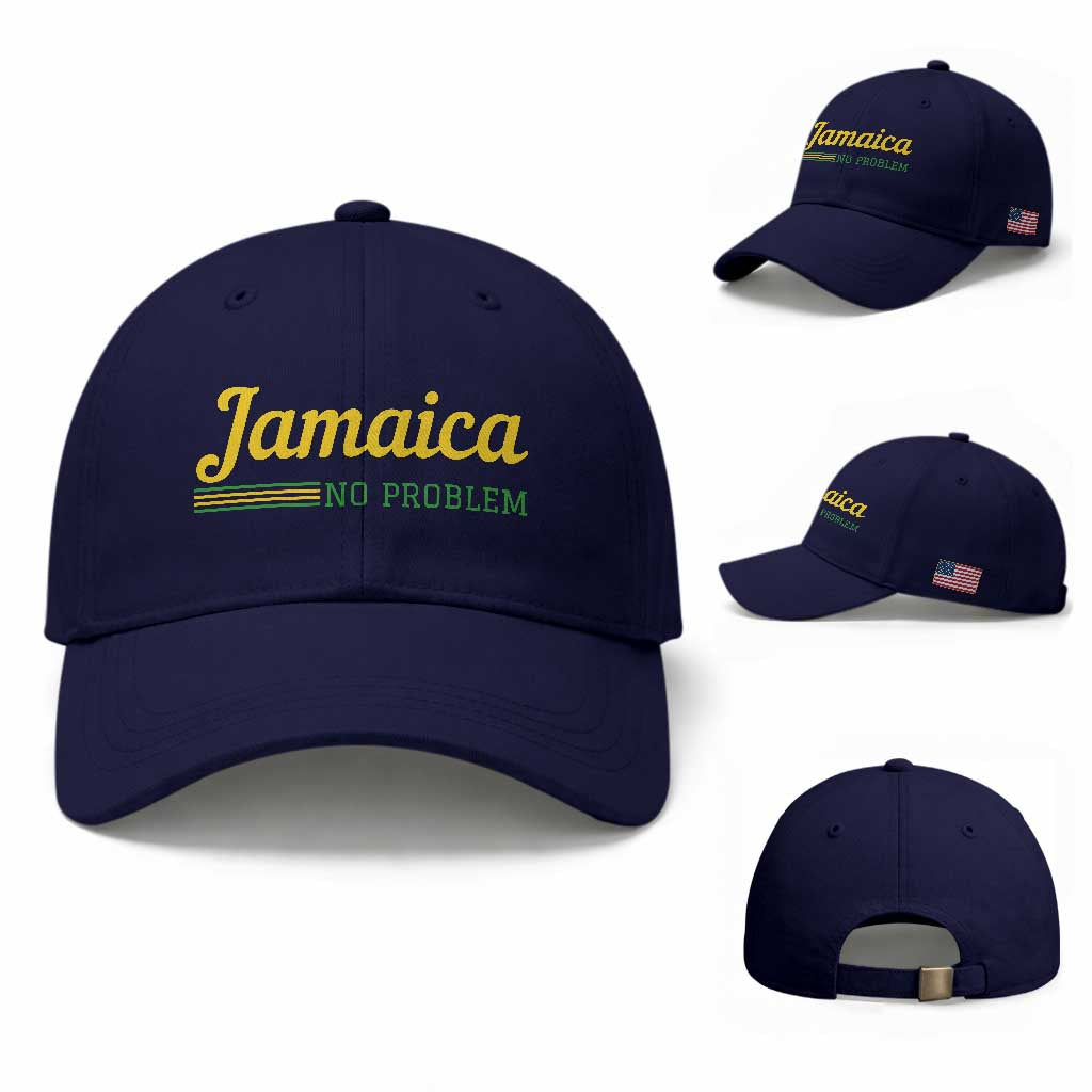 Jamaica No Problem Baseball Cap Classic Island Motto and Caribbean Vacation TS02 Baseball Cap Universal Fit Dark Blue Print Your Wear