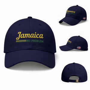 Jamaica No Problem Baseball Cap Classic Island Motto and Caribbean Vacation TS02 Baseball Cap Universal Fit Dark Blue Print Your Wear