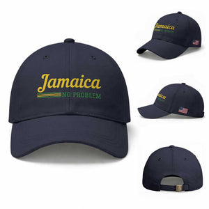 Jamaica No Problem Baseball Cap Classic Island Motto and Caribbean Vacation TS02 Baseball Cap Universal Fit Navy Print Your Wear