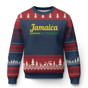 Jamaica No Problem Ugly Christmas Sweater Classic Island Motto and Caribbean Vacation TS02 Navy Red Print Your Wear