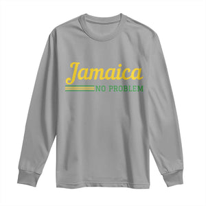 Jamaica No Problem Long Sleeve Shirt Classic Island Motto and Caribbean Vacation TS02 Sport Gray Print Your Wear