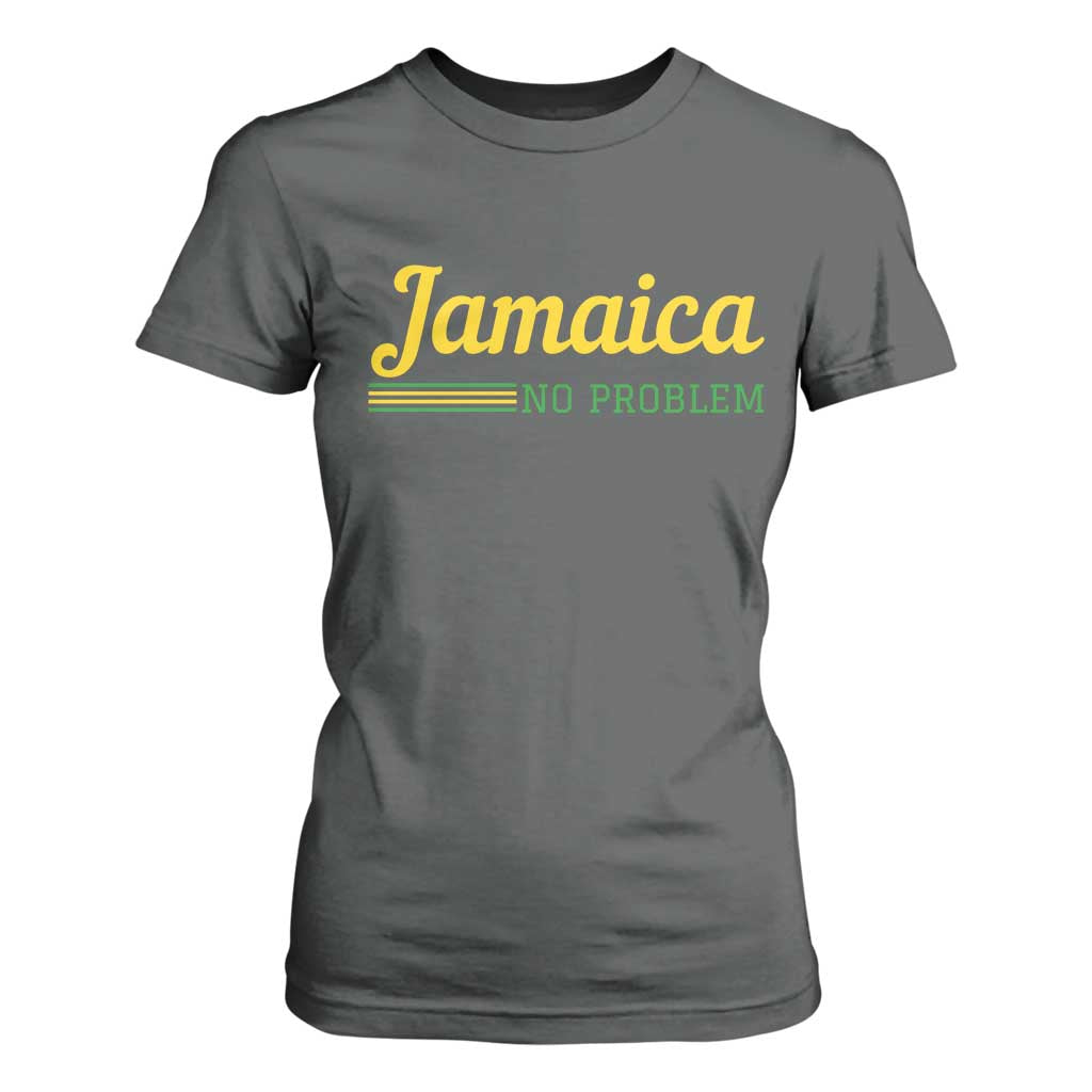 Jamaica No Problem T Shirt For Women Classic Island Motto and Caribbean Vacation TS02 Dark Heather Print Your Wear