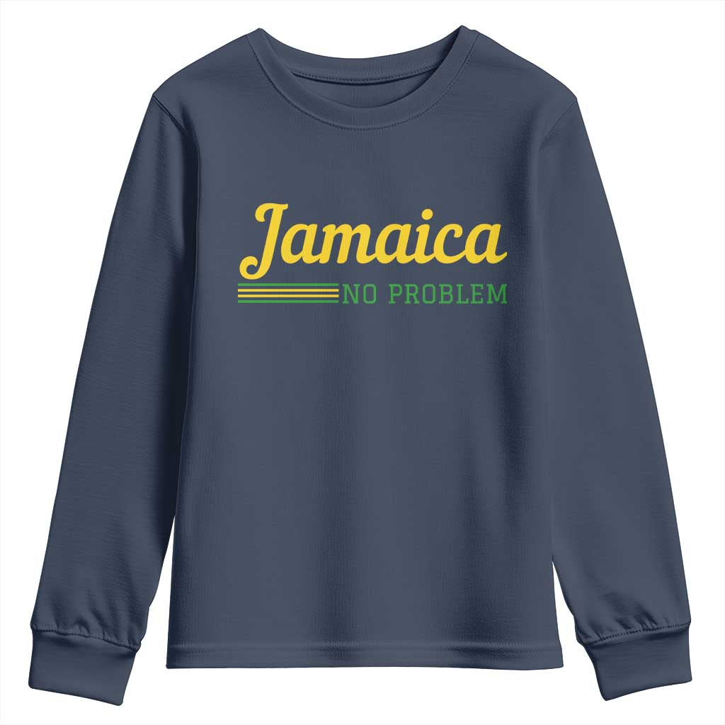 Jamaica No Problem Youth Sweatshirt Classic Island Motto and Caribbean Vacation TS02 Navy Print Your Wear