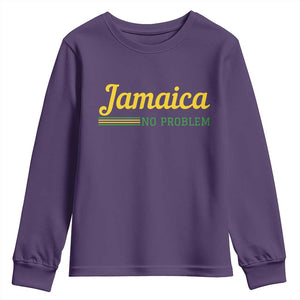 Jamaica No Problem Youth Sweatshirt Classic Island Motto and Caribbean Vacation TS02 Purple Print Your Wear