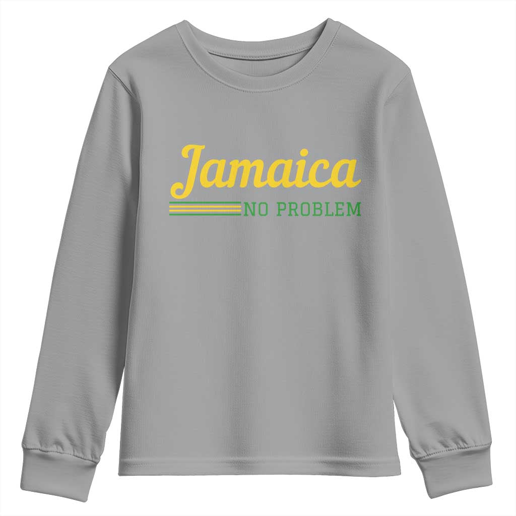 Jamaica No Problem Youth Sweatshirt Classic Island Motto and Caribbean Vacation TS02 Sport Gray Print Your Wear