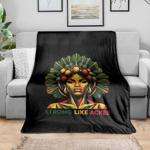 Strong Like Ackee Empowered Woman Throw Blanket Jamaican National Fruit Heritage Pride TS02 Print Your Wear