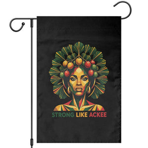 Strong Like Ackee Empowered Woman Garden Flag Jamaican National Fruit Heritage Pride TS02 Black Print Your Wear