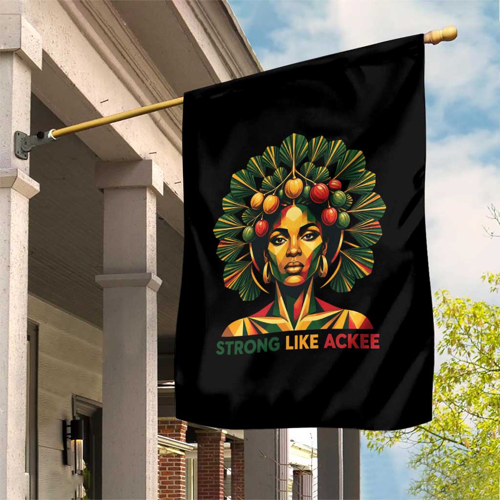 Strong Like Ackee Empowered Woman Garden Flag Jamaican National Fruit Heritage Pride TS02 Print Your Wear