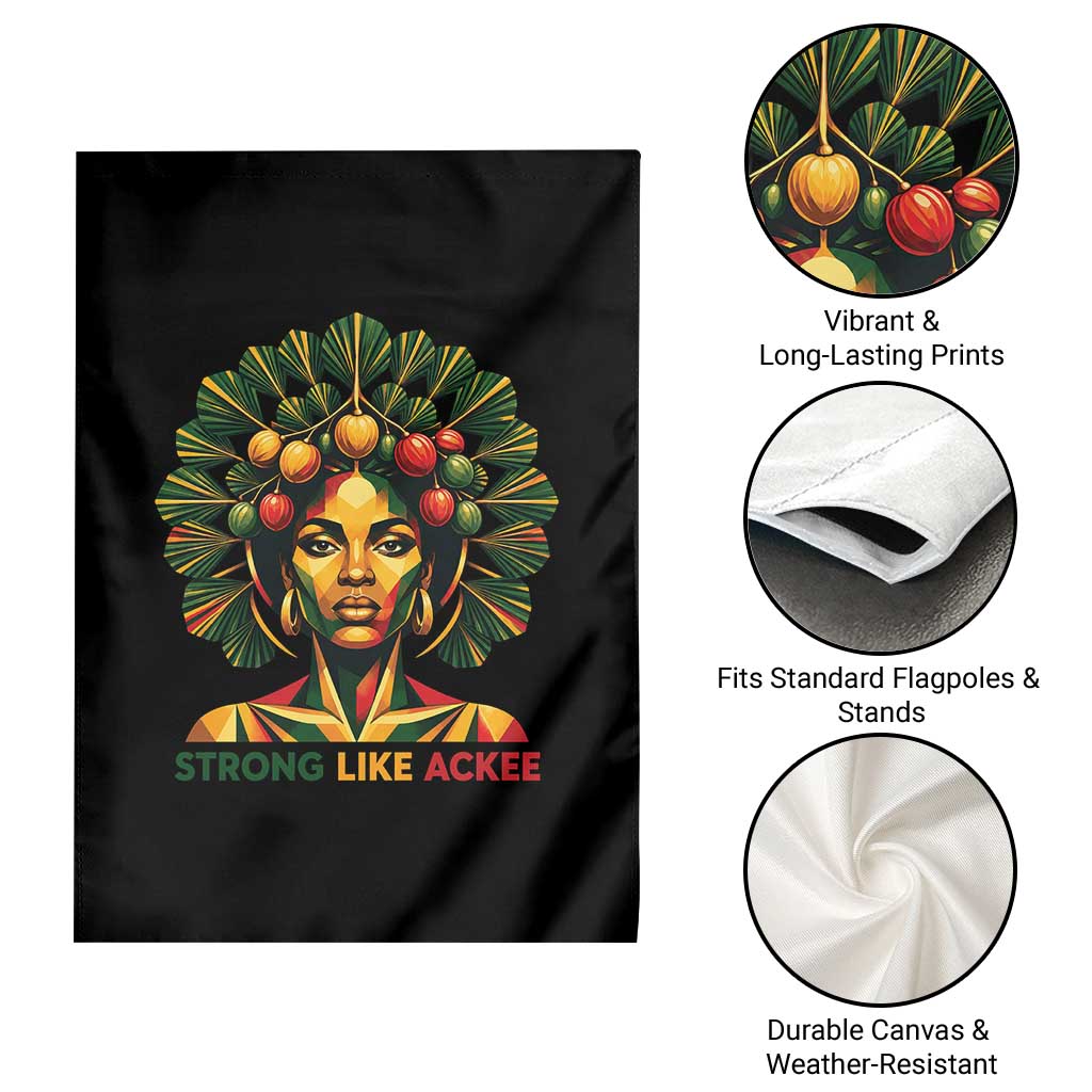 Strong Like Ackee Empowered Woman Garden Flag Jamaican National Fruit Heritage Pride TS02 Print Your Wear