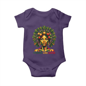 Strong Like Ackee Empowered Woman Baby Onesie Jamaican National Fruit Heritage Pride TS02 Purple Print Your Wear