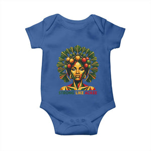 Strong Like Ackee Empowered Woman Baby Onesie Jamaican National Fruit Heritage Pride TS02 Royal Blue Print Your Wear