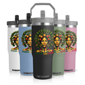 Strong Like Ackee Empowered Woman Flip Straw Tumbler Jamaican National Fruit Heritage Pride TS02 Print Your Wear